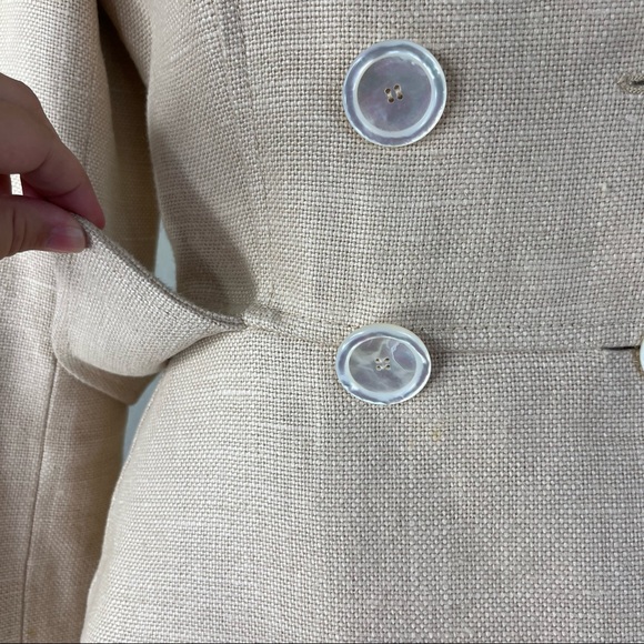 Barney's New York Linen Blazer Peacoat Jacket - Picture 2 of 12